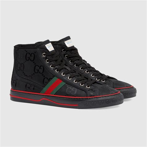 gucci black sneakers mens|gucci men sneakers on sale.